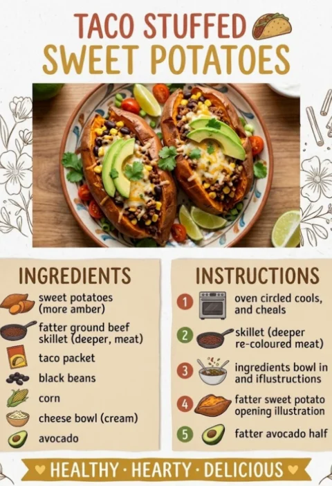 Easy Taco Stuffed Sweet Potatoes