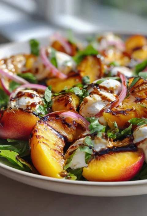 Fresh Peach Burrata Salad