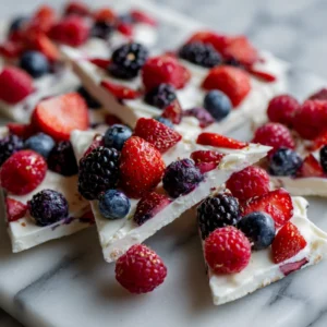 Frozen Greek Yogurt Bark With Berries
