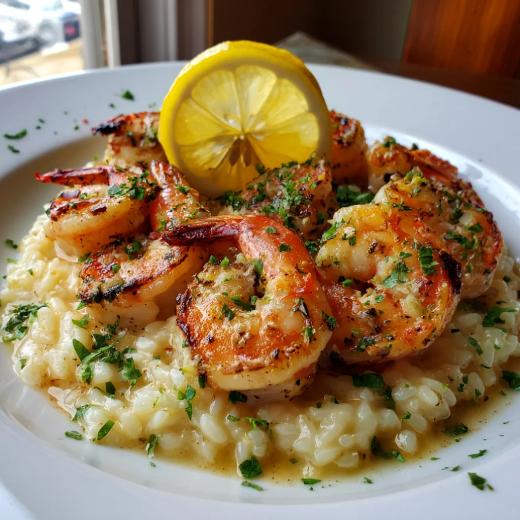 Garlic Butter Shrimp With Lemon Risotto