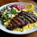 Spicy, Smoky Beef Kofta with Harissa Yogurt