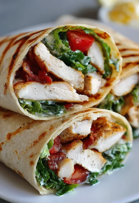 Healthy Chicken Caesar Wrap Recipe