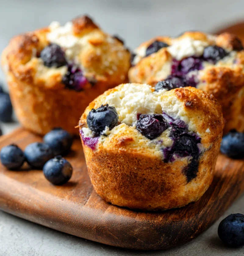 High-Protein Cottage Cheese Blueberry Muffins