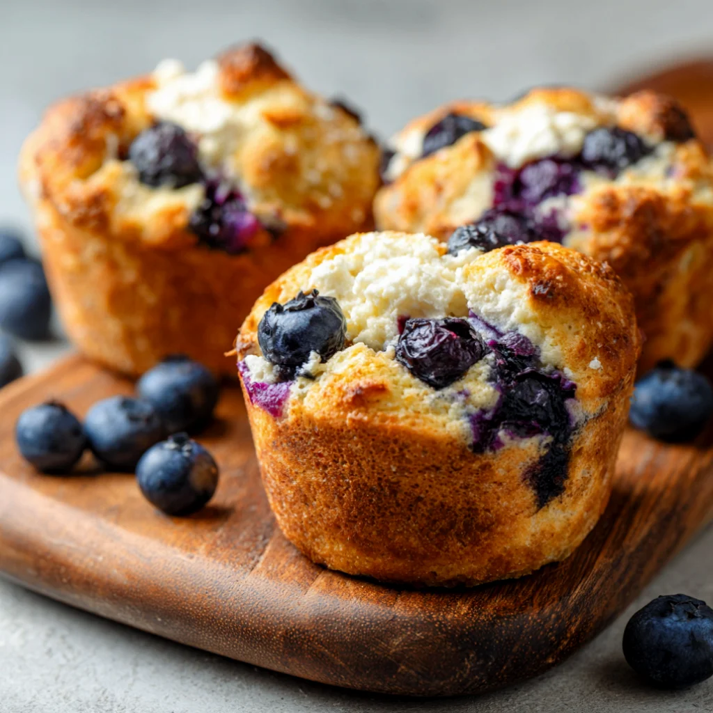 High-Protein Cottage Cheese Blueberry Muffins