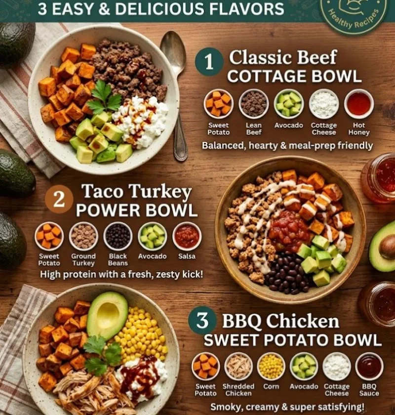 High Protein Sweet Potato Bowls