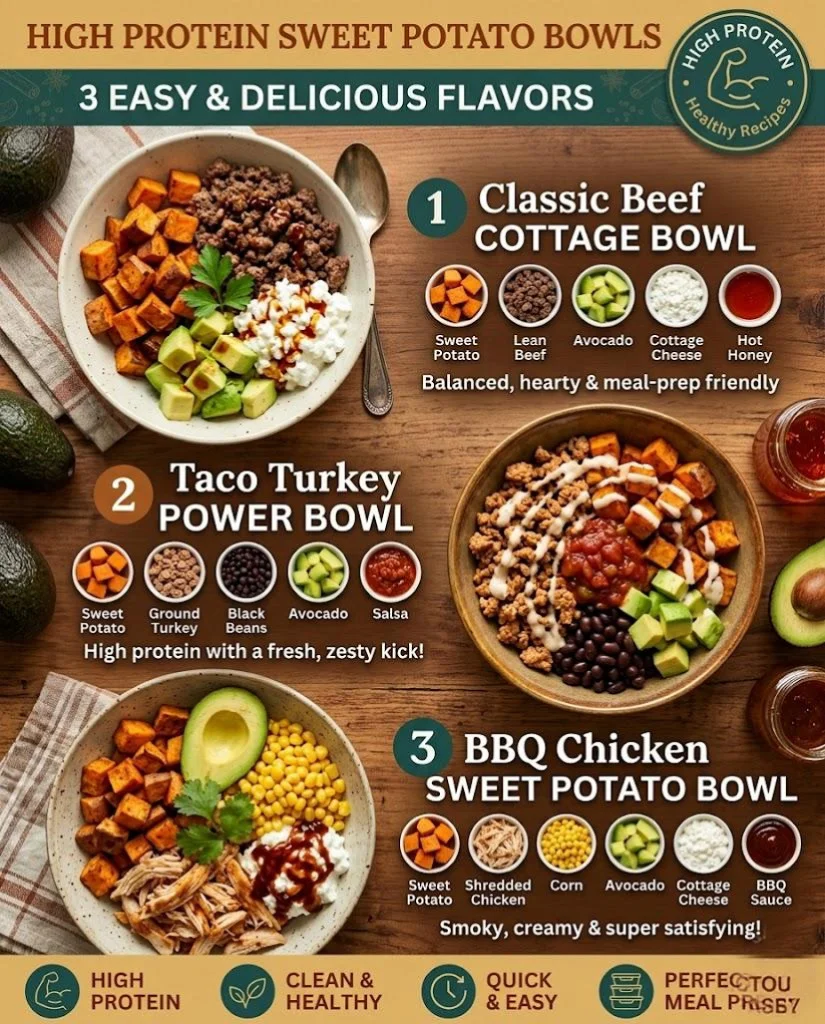 High Protein Sweet Potato Bowls