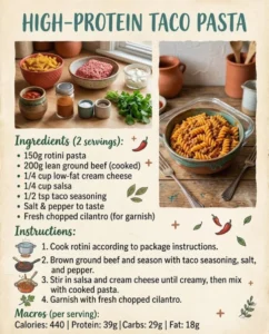 High Protein Taco Pasta