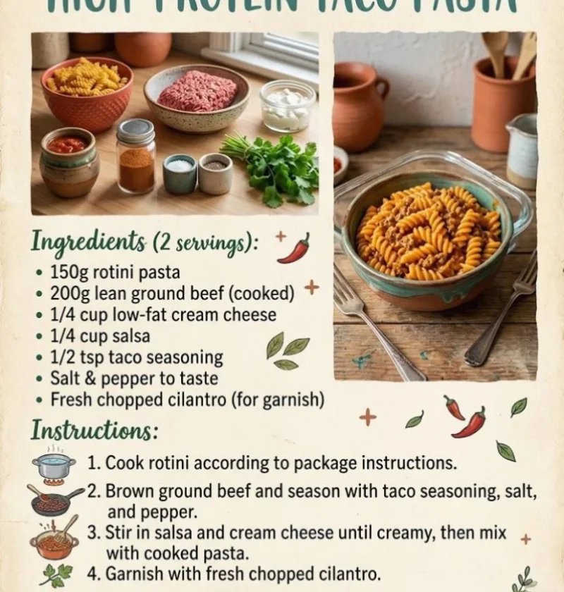 High Protein Taco Pasta