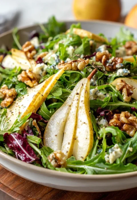 Pear and Walnut Arugula Salad