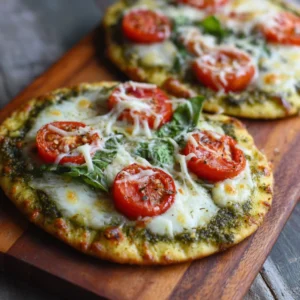 Quick and Easy Pesto Flatbread Pizza
