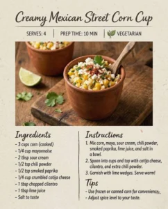 Quick Creamy Mexican Street Corn Cup Recipe