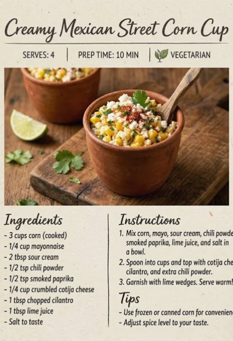 Quick Creamy Mexican Street Corn Cup Recipe