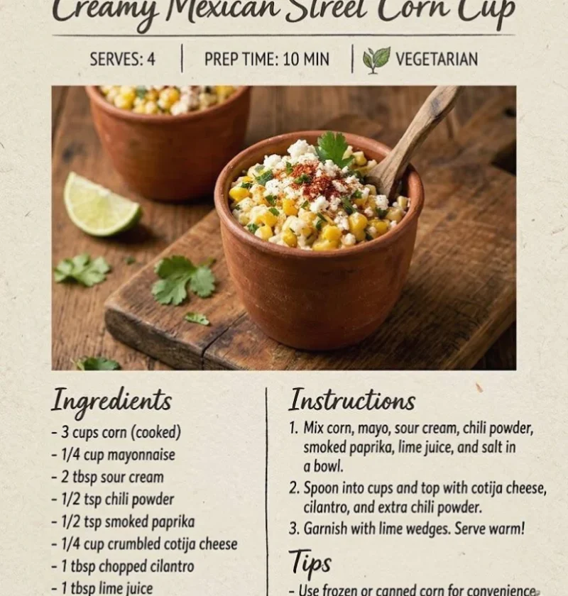 Quick Creamy Mexican Street Corn Cup Recipe