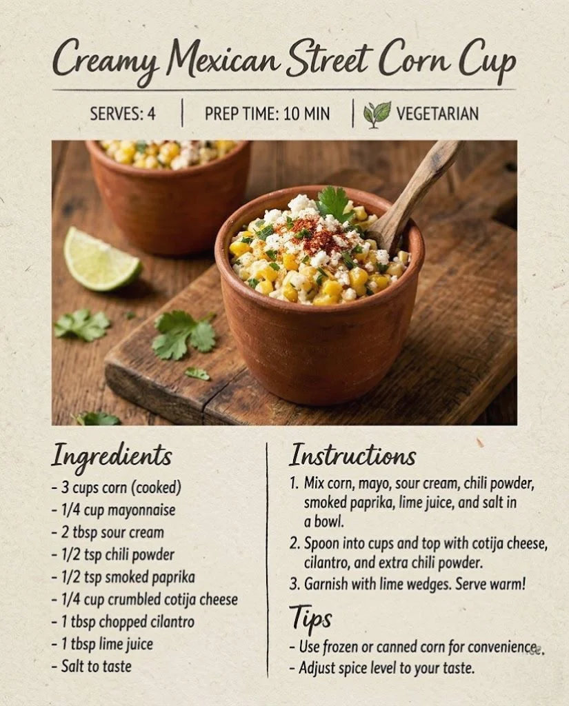 Quick Creamy Mexican Street Corn Cup Recipe