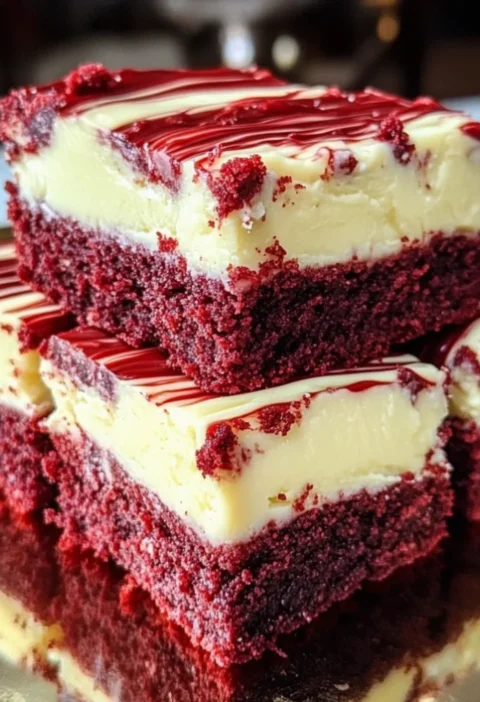 Red Velvet Brownies with Cream Cheese Icing