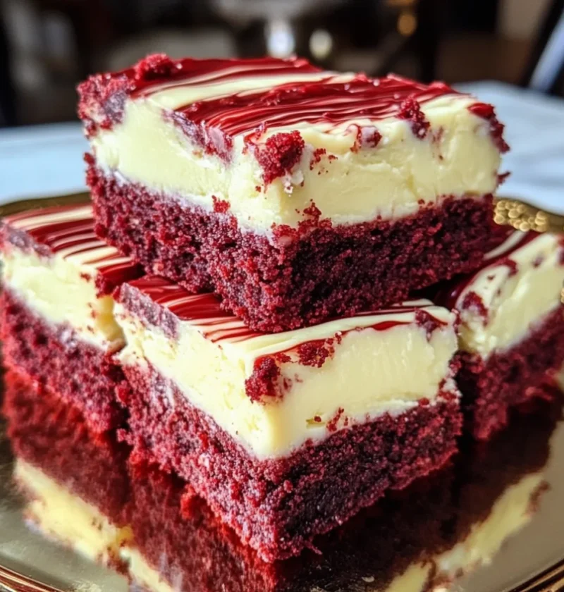 Red Velvet Brownies with Cream Cheese Icing