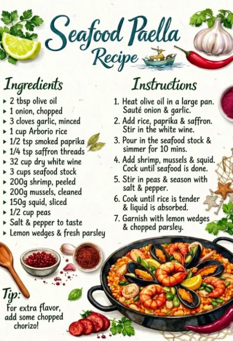 Seafood Paella Recipe