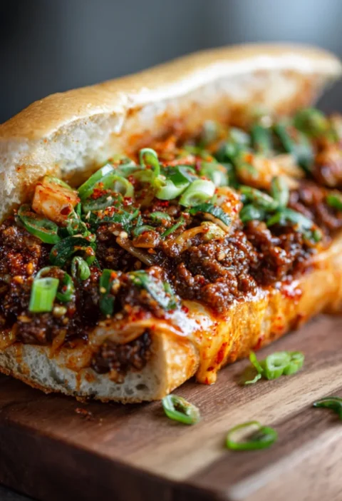 Spicy Kimchi Bulgogi Cheesesteak
