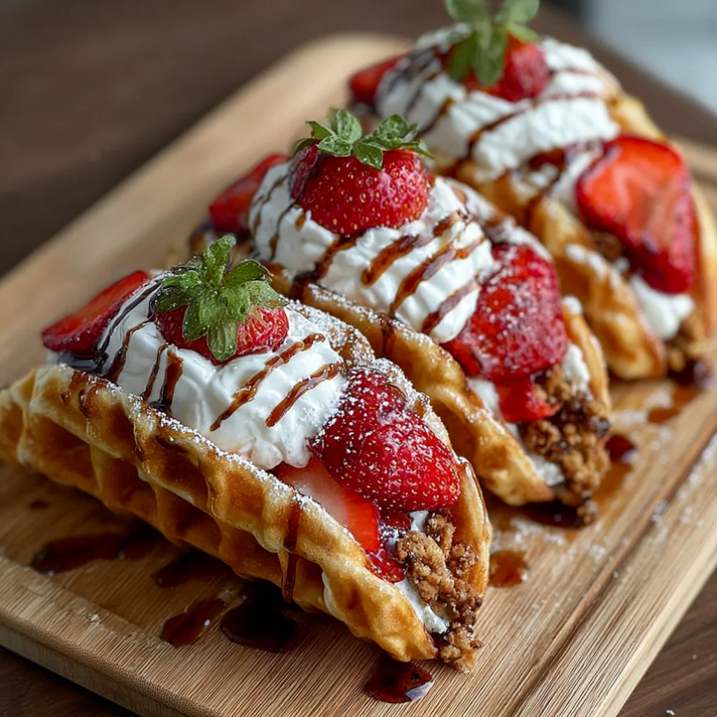 Strawberry Waffle Tacos