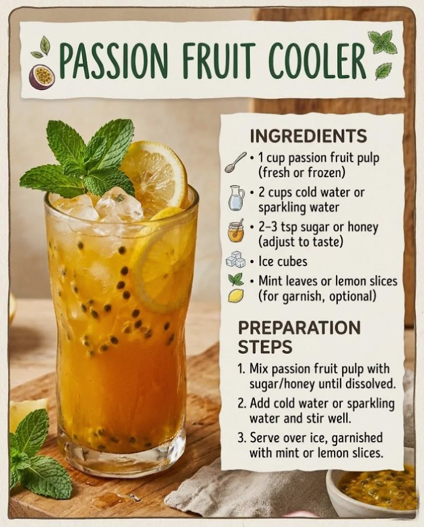 Tropical Passion Fruit with Fresh Mint and a Hint Of Lime