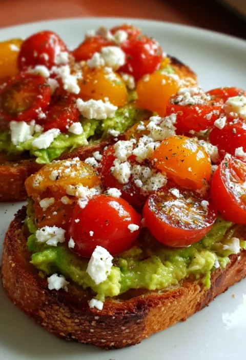 Avocado Toast with Feta and Cherry Tomatoes