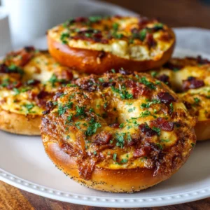 Baked Quiche Stuffed Bagels : Quick & Delicious Brunch Idea