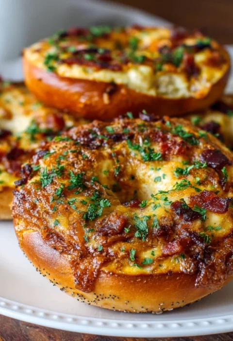Baked Quiche Stuffed Bagels