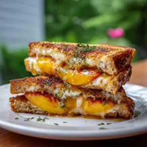 Caramelized Peach And Brie Grilled Sandwich