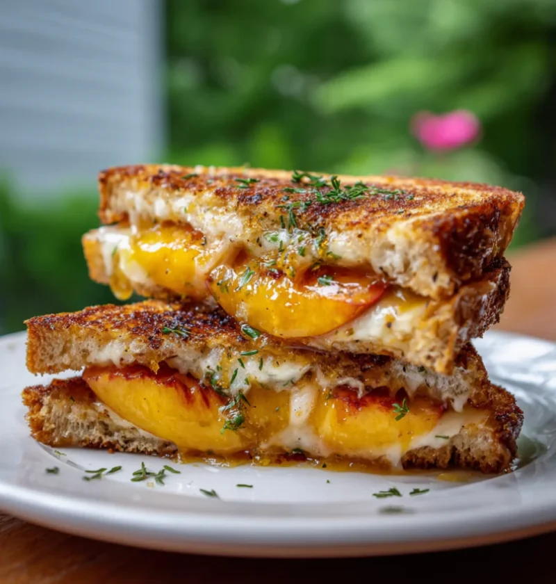 Caramelized Peach And Brie Grilled Sandwich