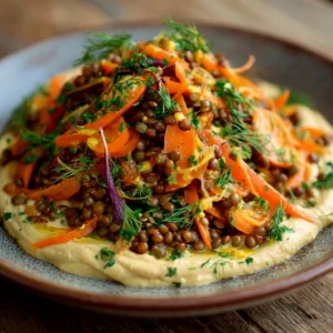 How To Make Carrots and Lentil Salad with Hummus