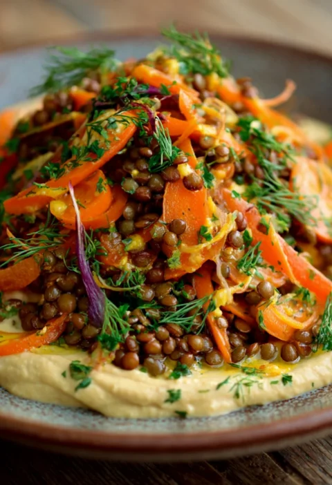 carrots and lentil salad