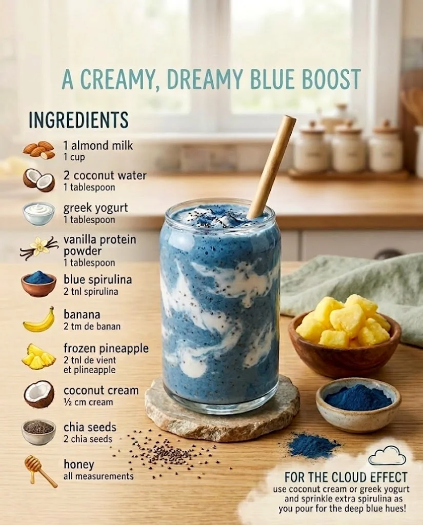 Creamy Blue Spirulina Smoothie