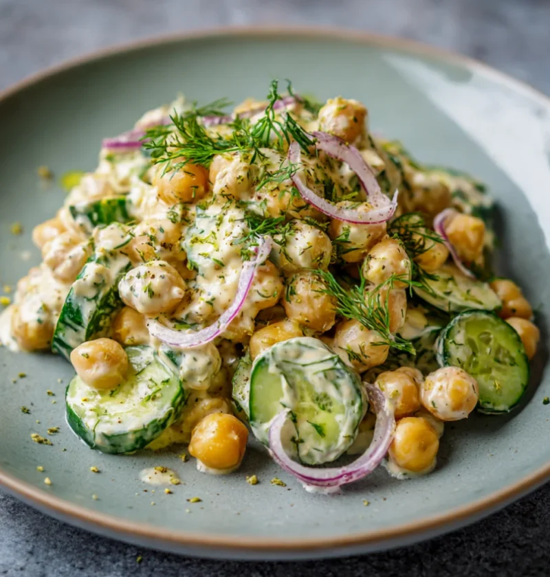 Creamy Chickpea & Cucumber Salad