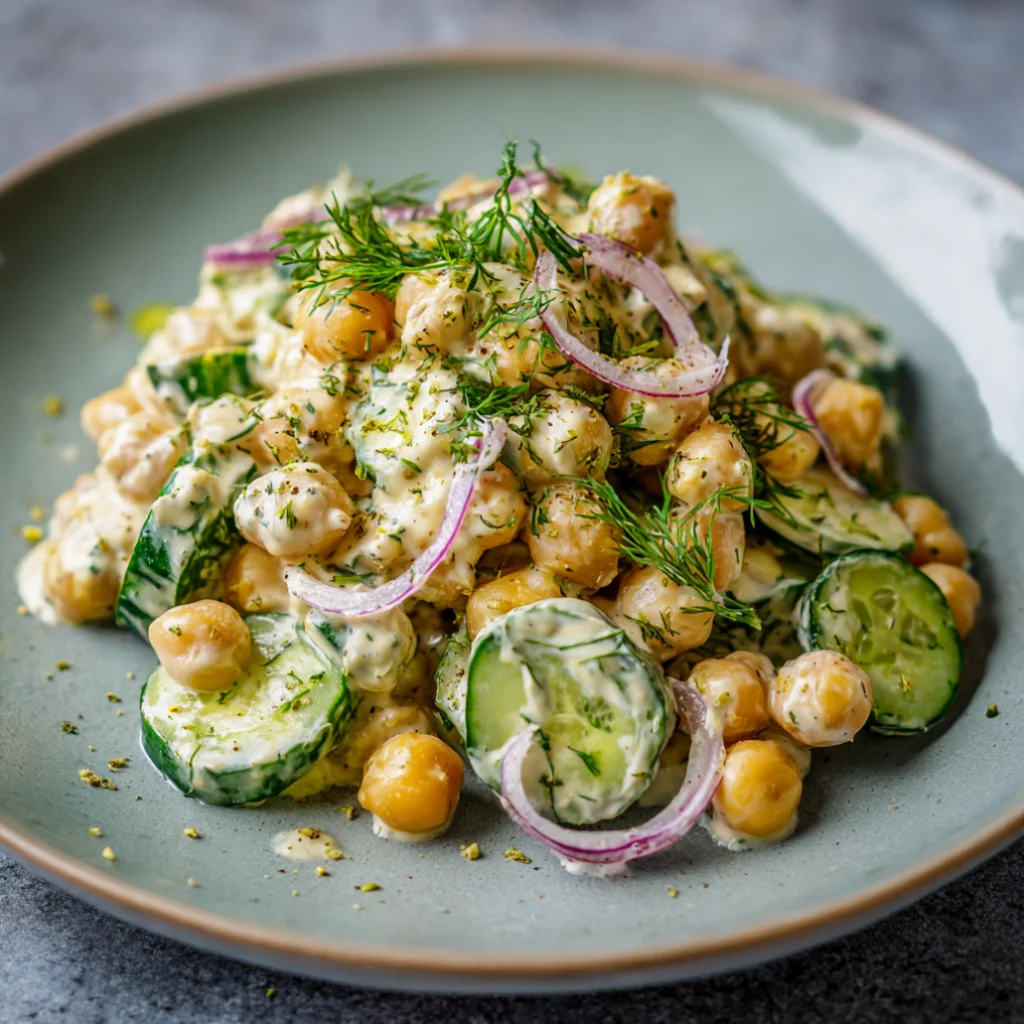 Creamy Chickpea & Cucumber Salad