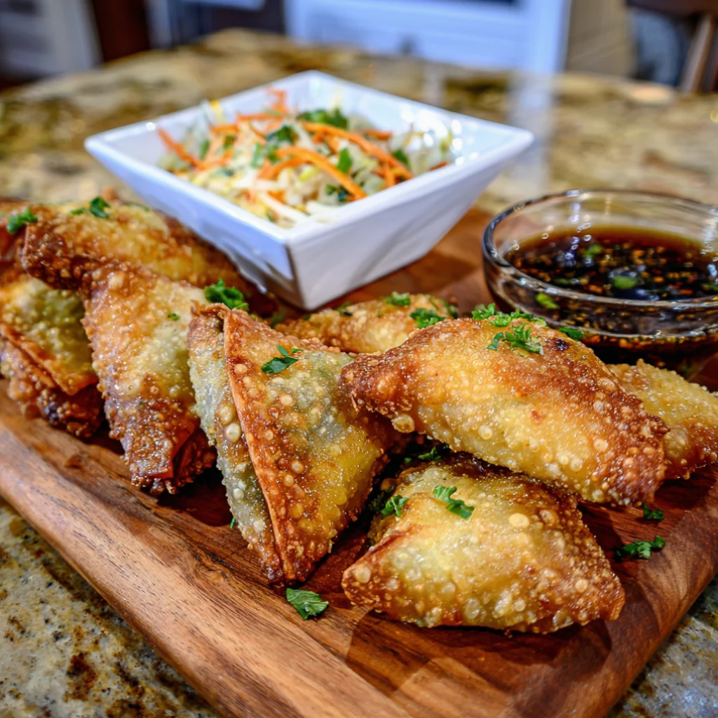 Creamy Crab Rangoon Egg Rolls