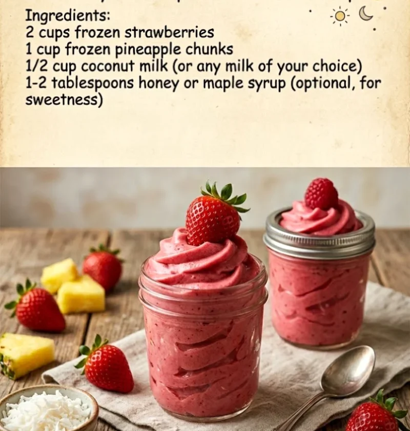 Creamy Frozen Strawberry Dole Whip