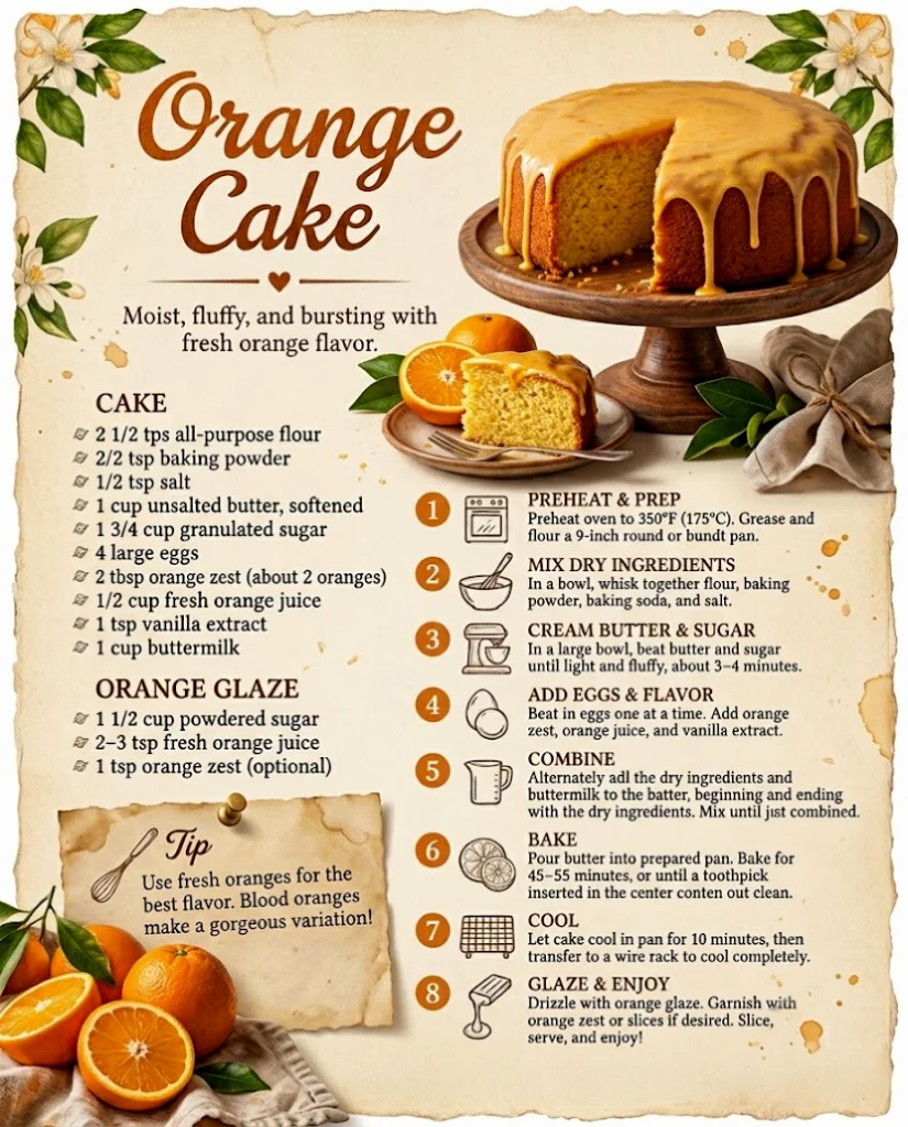 Delicious Orange Cake Recipe