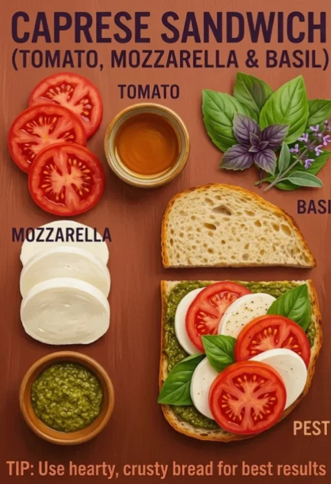 Easy And Fresh Caprese Sandwich