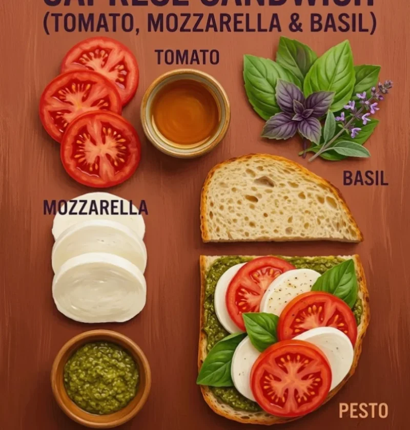 Easy And Fresh Caprese Sandwich