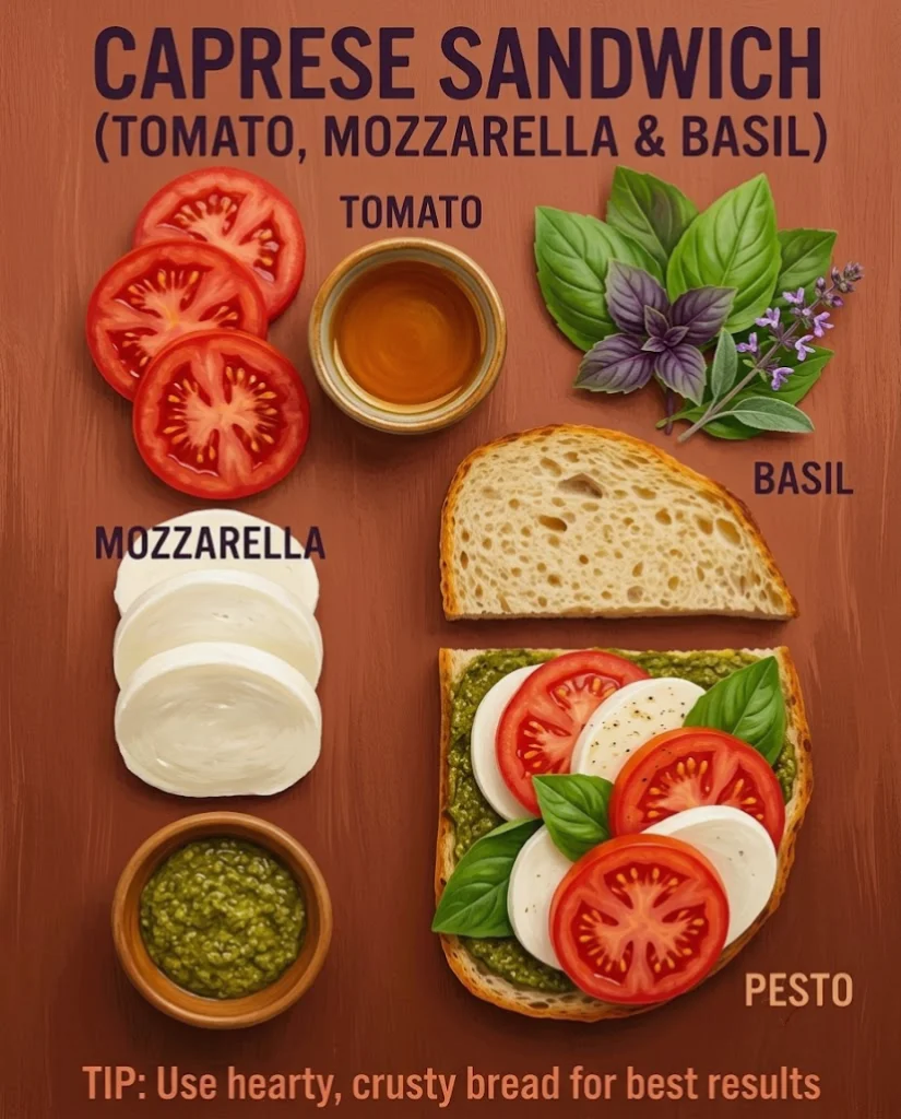 Easy And Fresh Caprese Sandwich