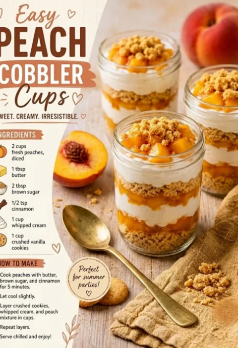easy peach cobbler cups