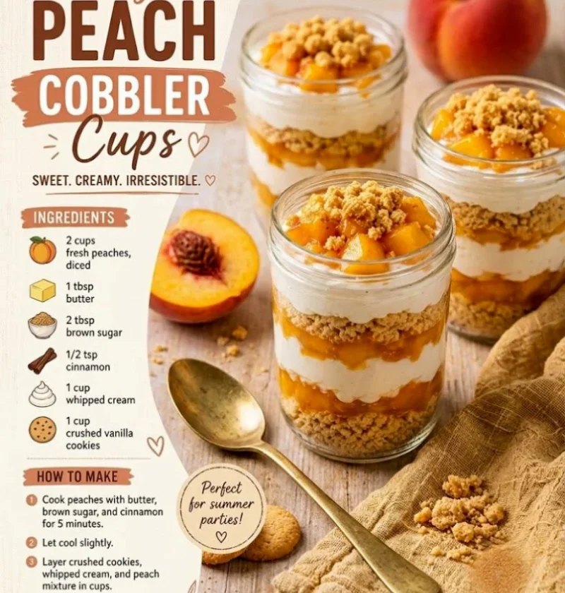 easy peach cobbler cups