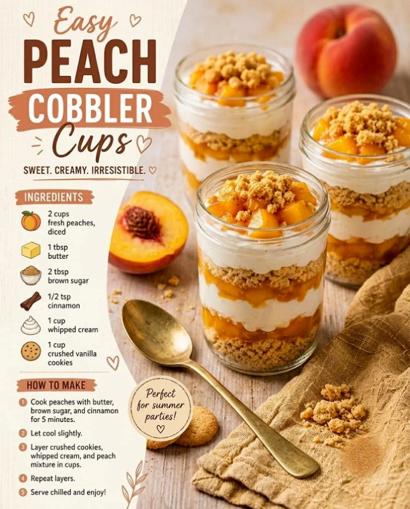 Easy Peach Cobbler Cups