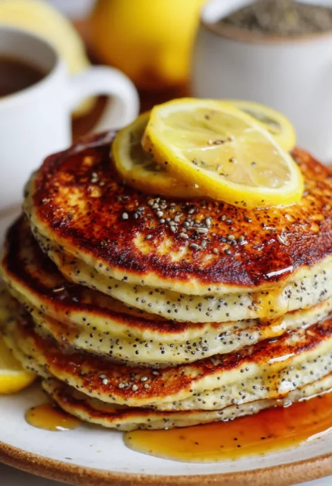 Fresh Lemon Poppy Seed Pancakes