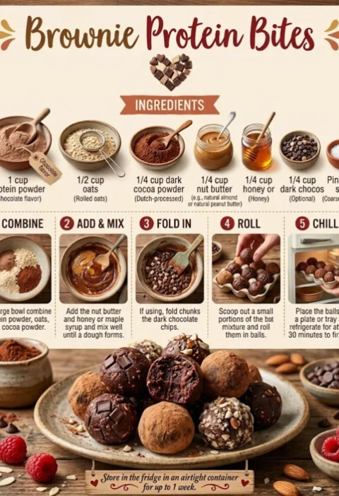 Healthy Brownies Protein Bites
