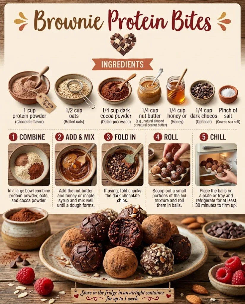 Healthy Brownies Protein Bites