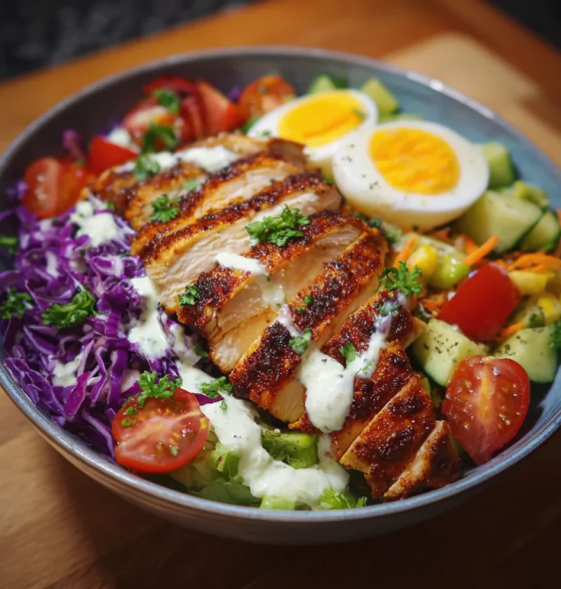 High Protein Chicken Bowl Salad