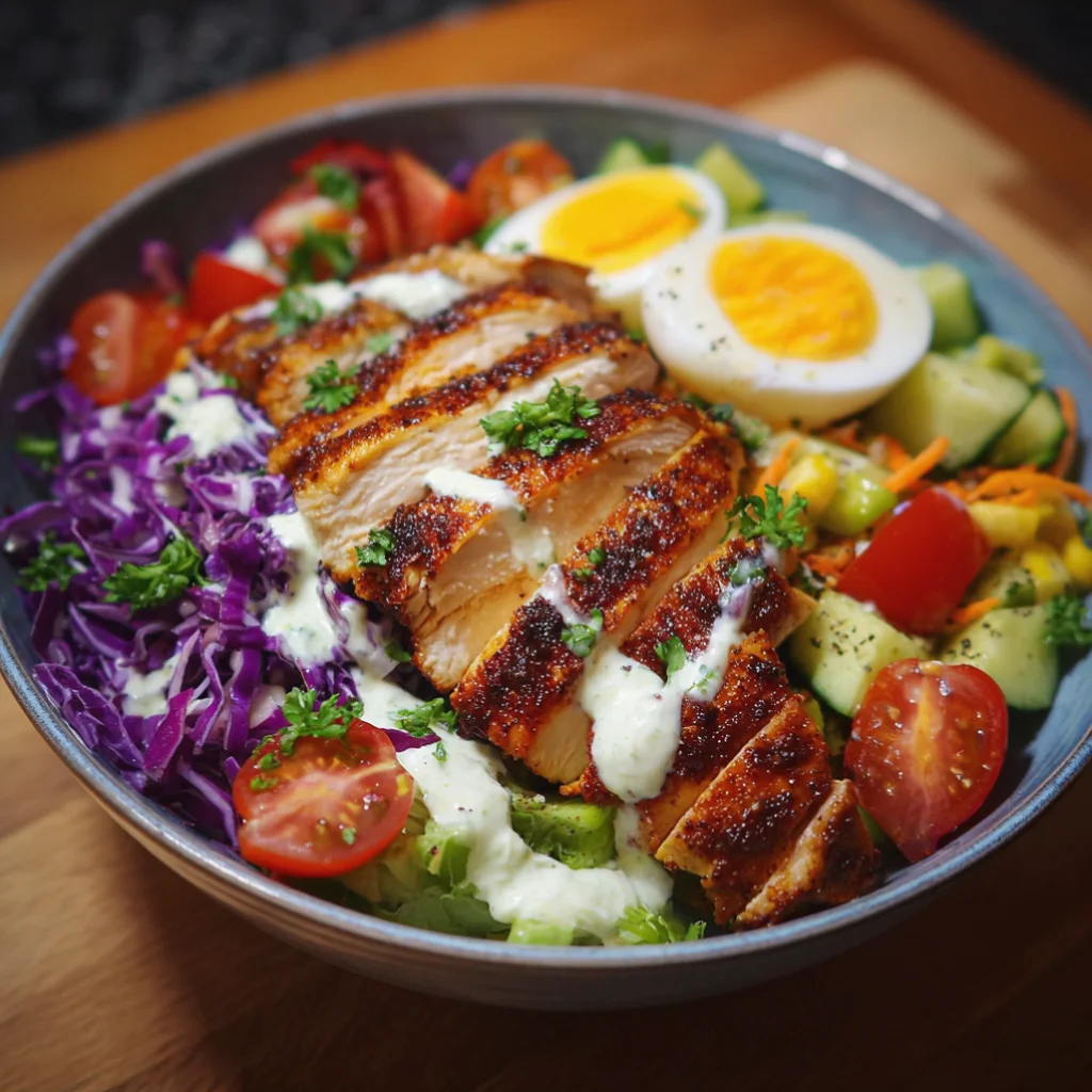 High Protein Chicken Bowl Salad