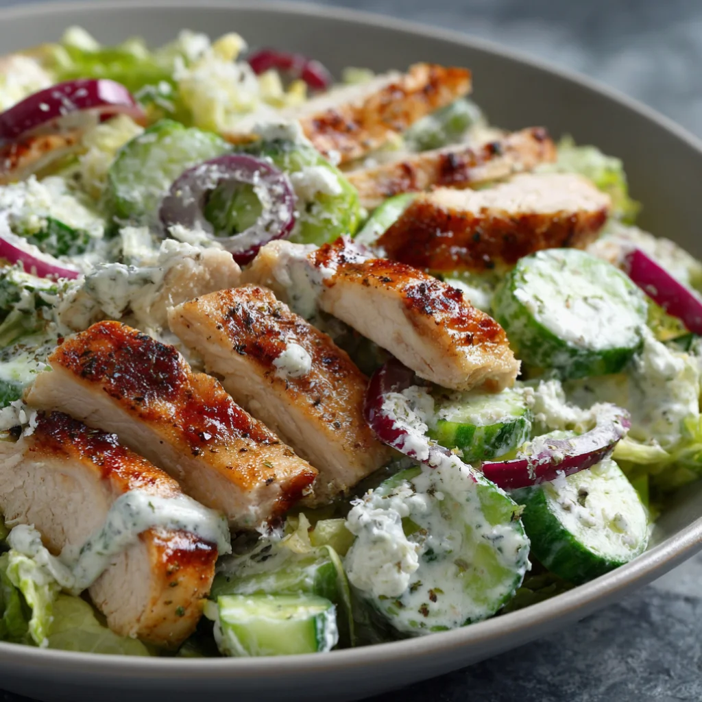 High-Protein Chicken Caesar Cucumber Salad Recipe