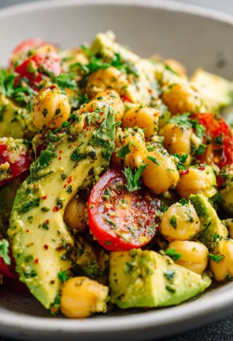 High-Protein Chickpea Avocado Salad